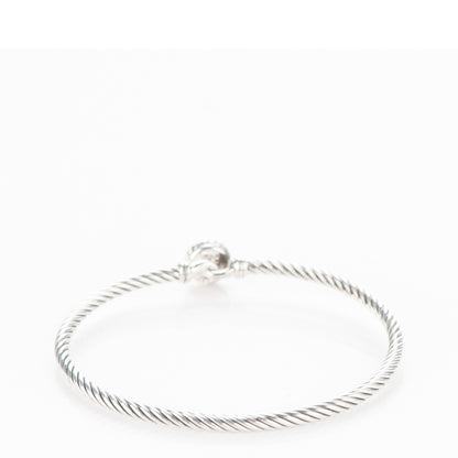 David Yurman Sterling Silver Pave Diamond 8mm Petite Bracelet 3 of 4