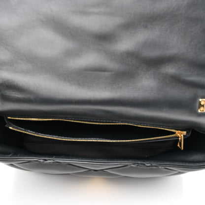 Louis Vuitton Lambskin Malletage Top Handle GO-14 GM Black 6 of 10