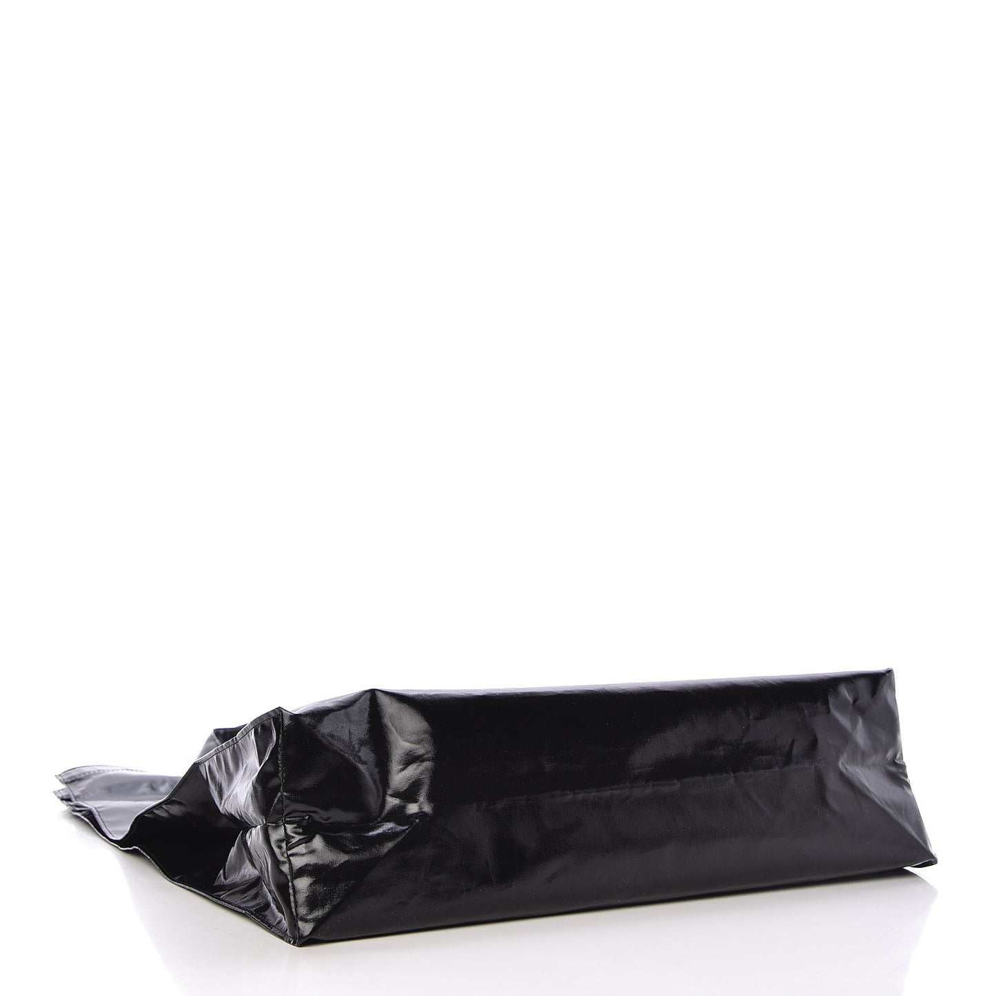 Patent Canvas Frame Logo Vertical Tote Black Crop