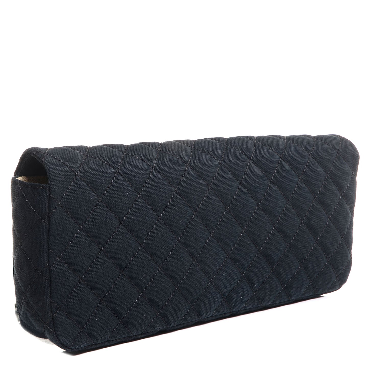 Canvas Quilted CC Cruise East West Flap Clutch Black