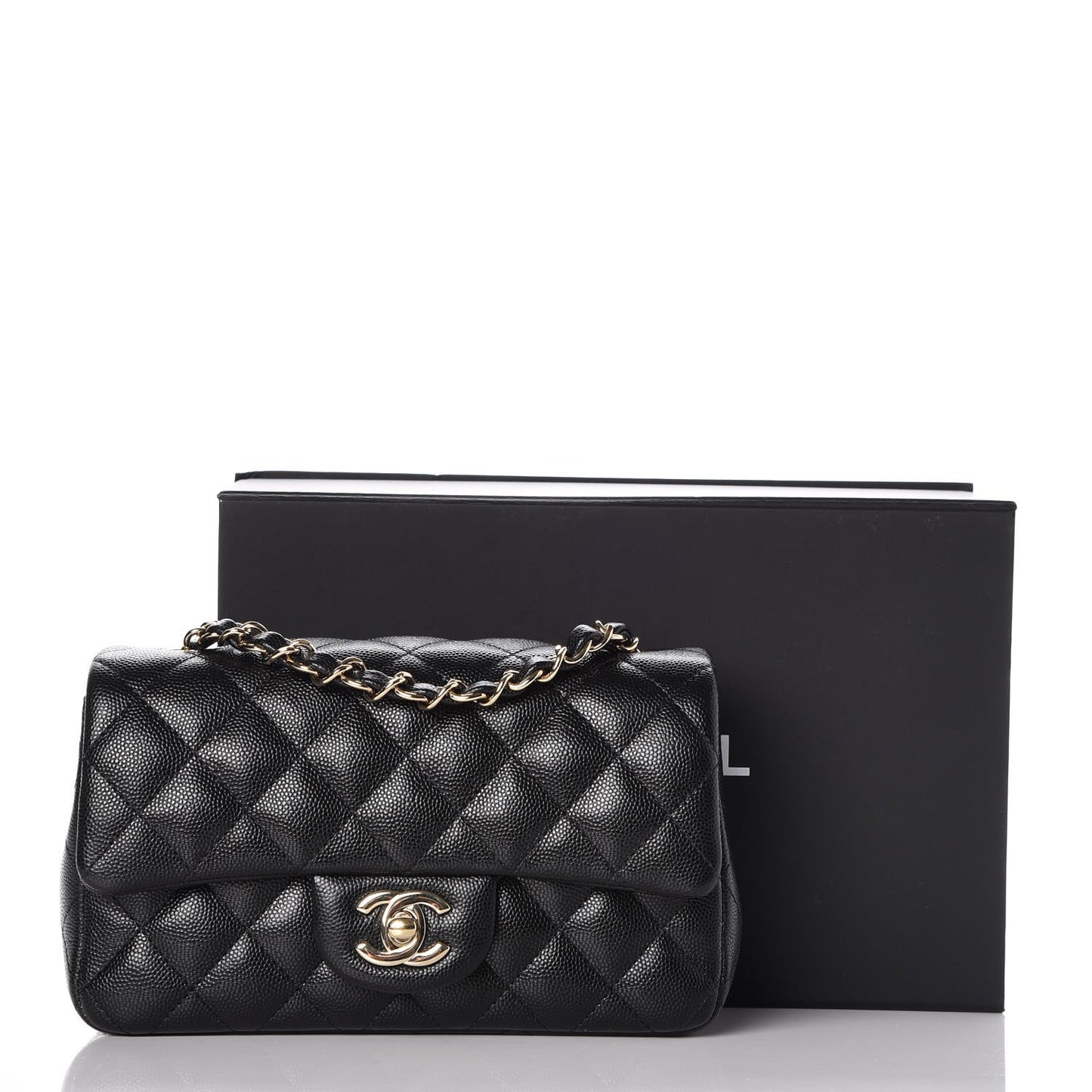 Caviar Quilted Mini Rectangular Flap Black