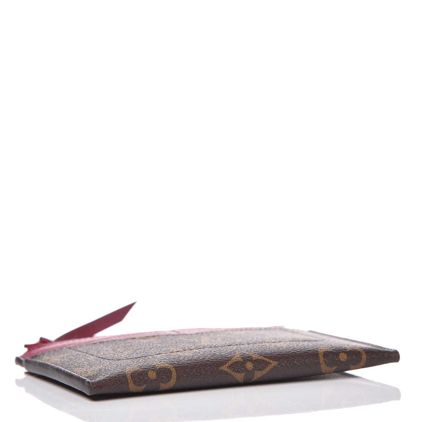 Monogram Zipped Card Holder Fuchsia