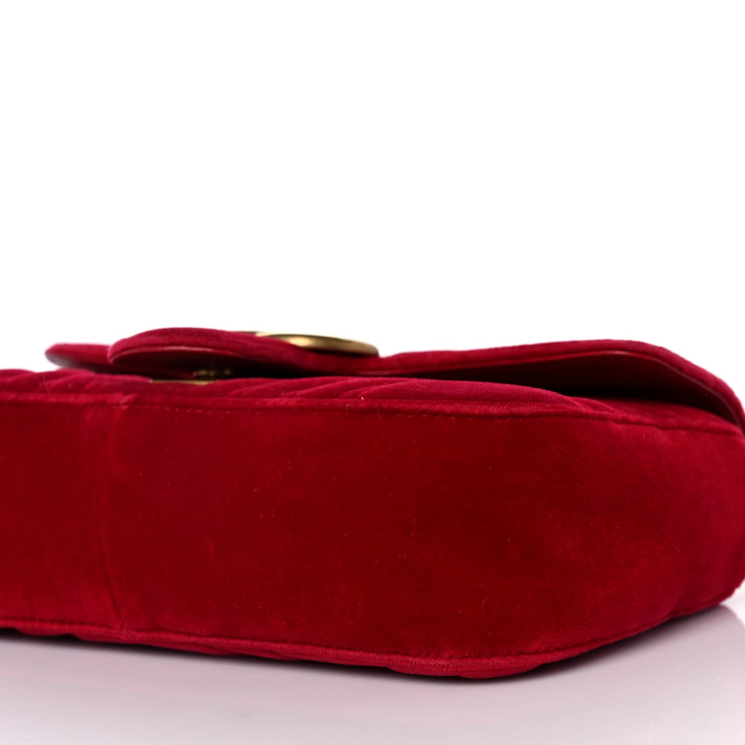 Gucci Velvet Matelasse Mini GG Marmont Shoulder Bag Hibiscus Red 6 of 11