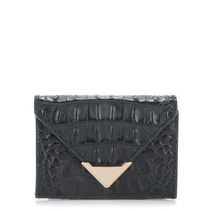 Alexander Wang Alligator Embossed Prisma Envelope Card Holder Black 1 of 7