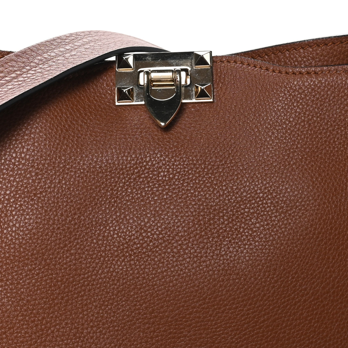 Valentino Garavani Pebbled Calfskin Small Rockstud Flip-Lock Messenger Bag Light Cuir 7 of 11