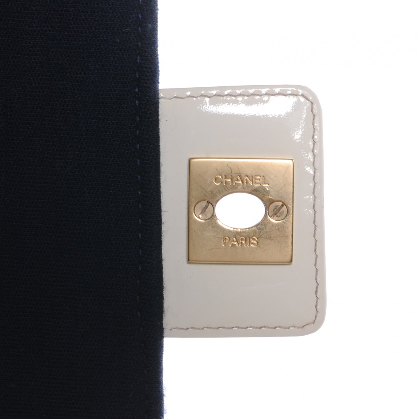 Patent Jersey Quilted Small Flap Navy Blue