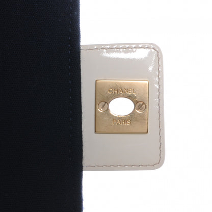 Chanel Patent Jersey Quilted Small Flap Navy Blue 6 of 9