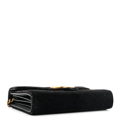 Gucci Velvet Matelasse GG Marmont Chain Wallet Black 3 of 12
