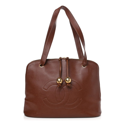 Chanel Caviar Large CC Shoulder Bag Brown 1 of 10