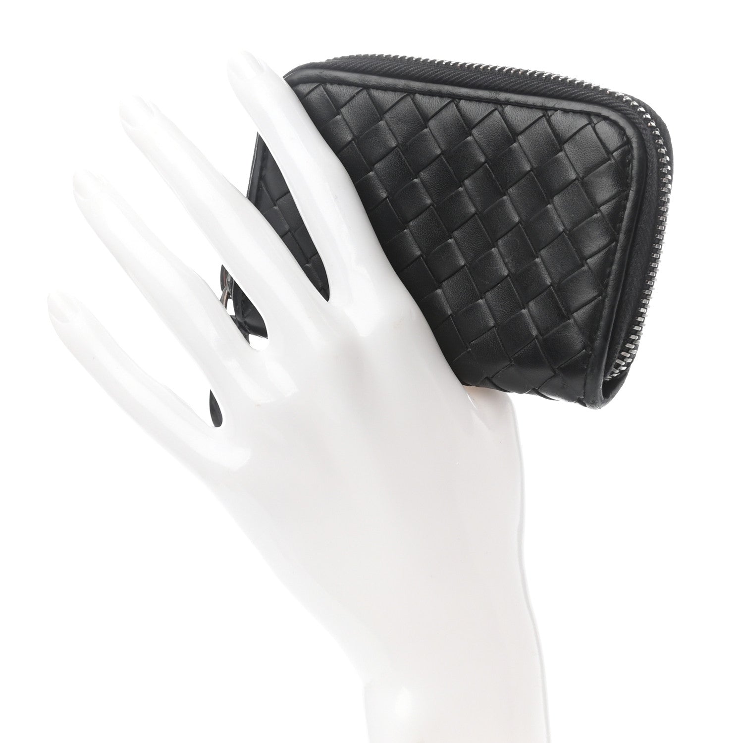 Bottega Veneta Nappa Intrecciato Zip Around Coin Purse Black 2 of 7