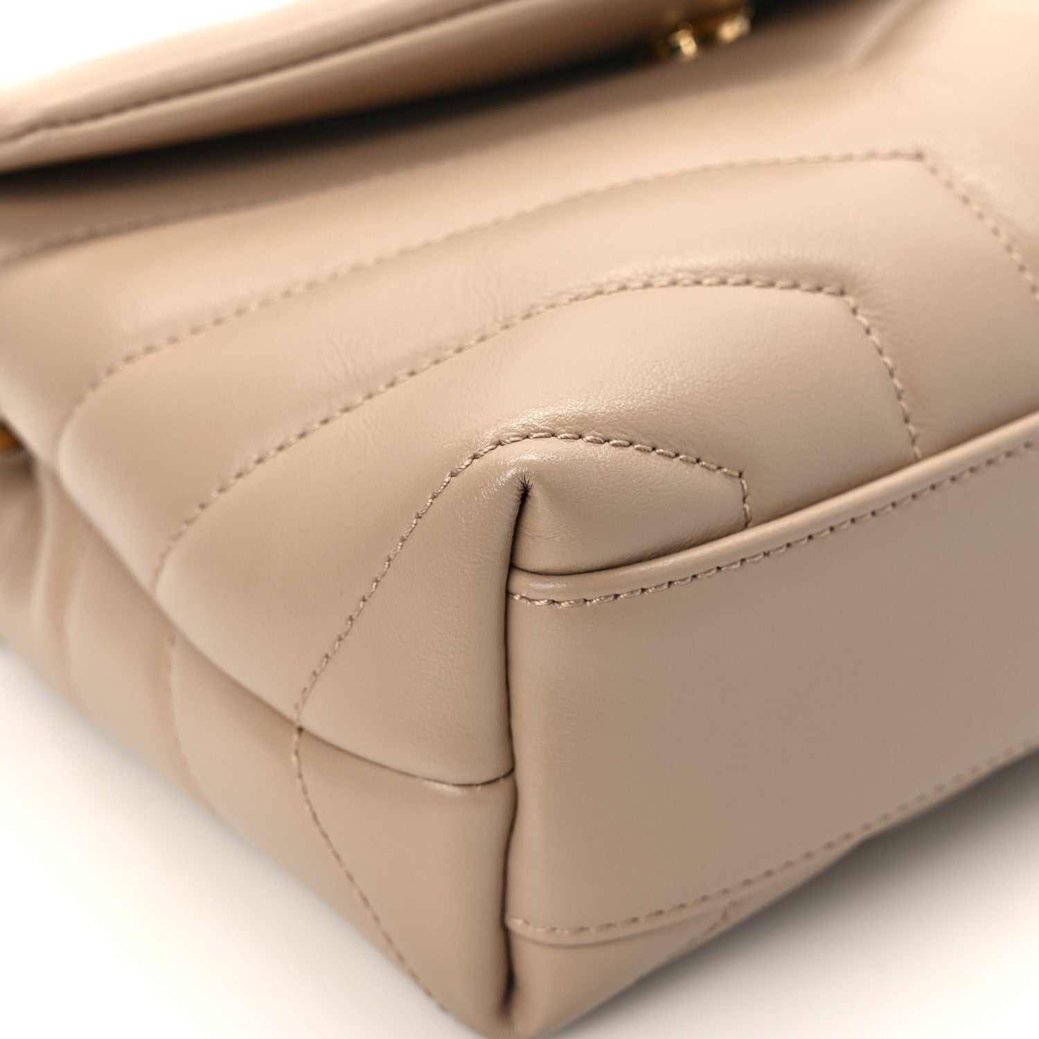 Saint Laurent Calfskin Y Quilted Monogram Toy Loulou Crossbody Bag Dark Beige 11 of 14