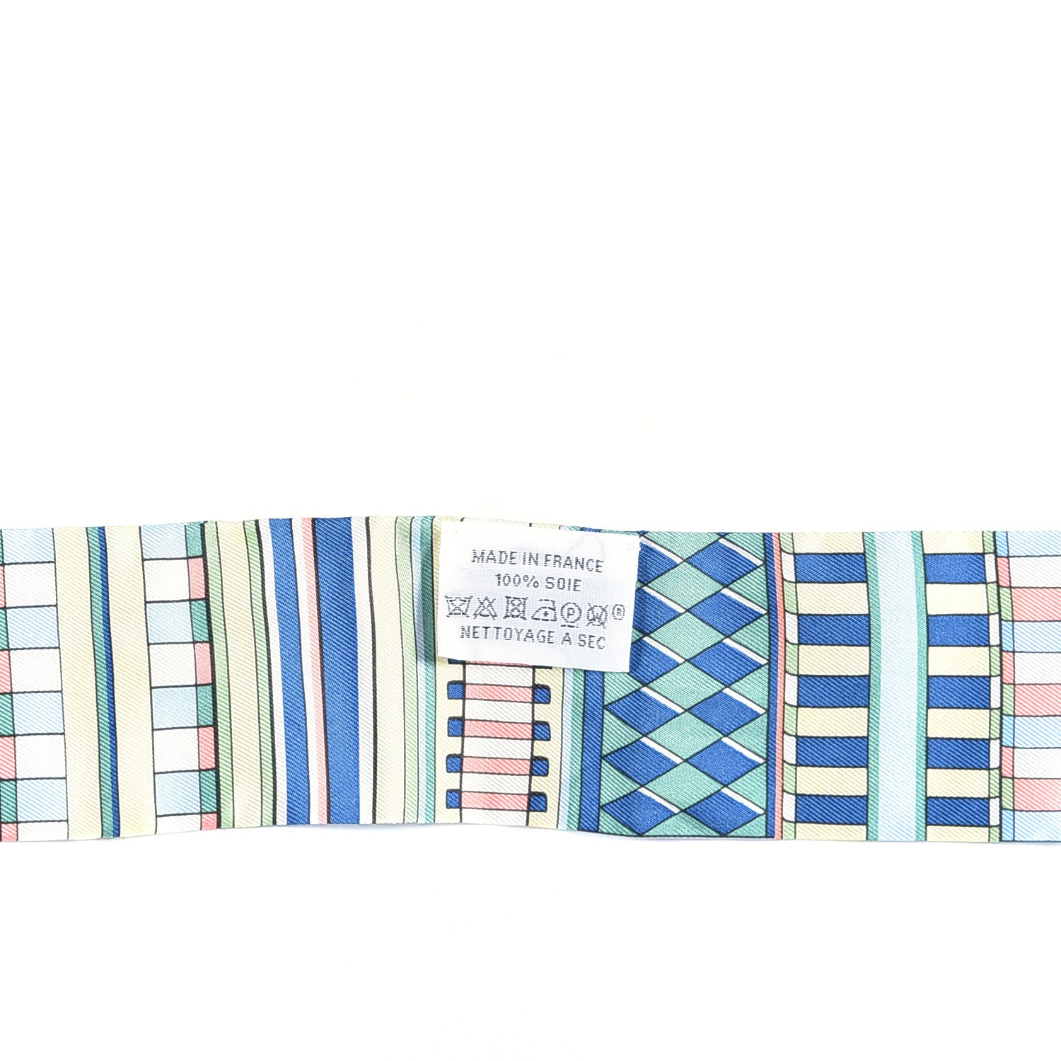 Hermes Silk Voltes Et Pirouettes Twilly Bleu Ciel Vert Jaune 4 of 4