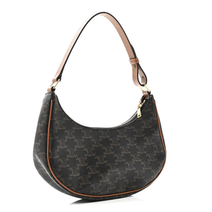 Celine Triomphe Canvas Calfskin Ava Shoulder Bag Tan 3 of 9