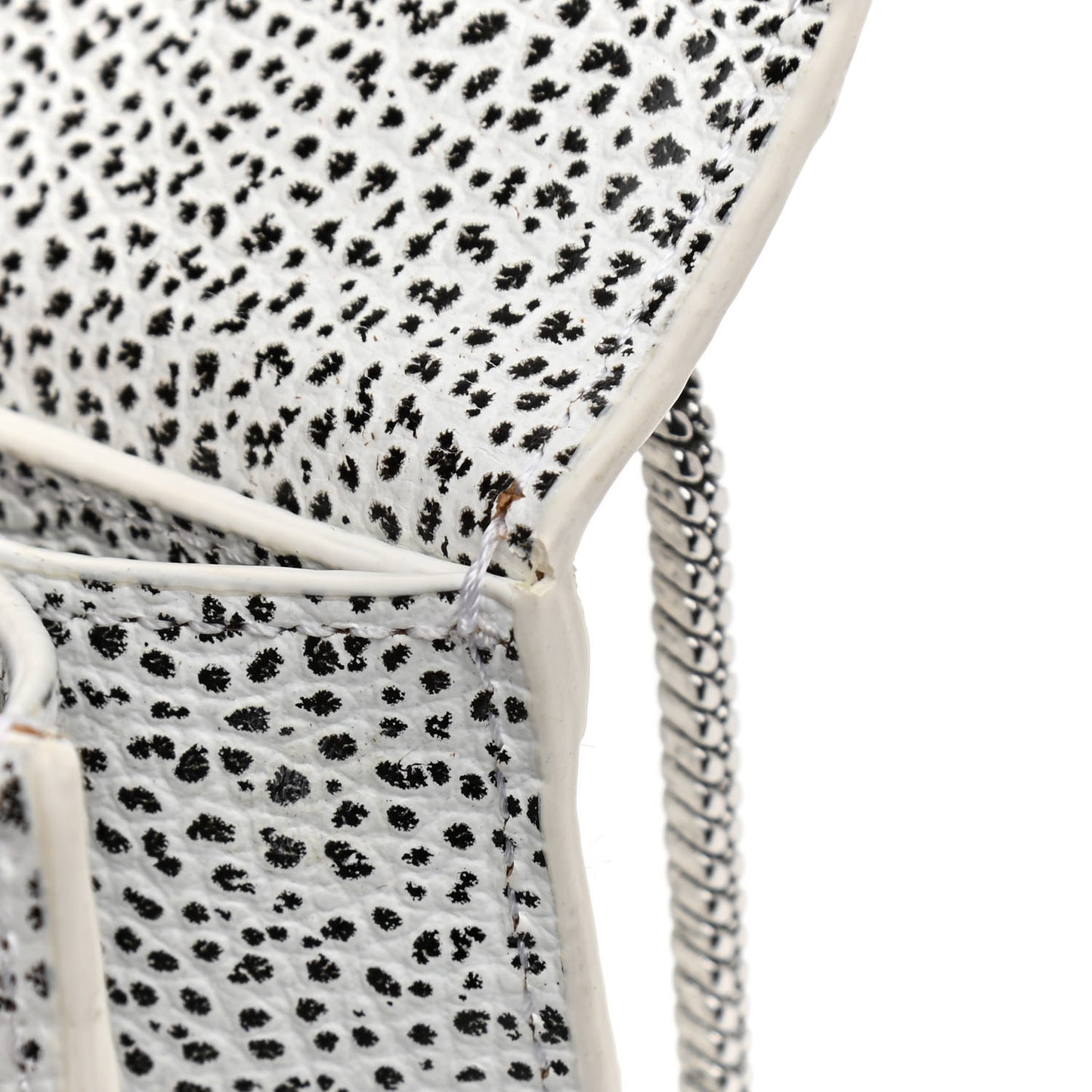 Textured Calfskin Soleil East West Shoulder Bag White