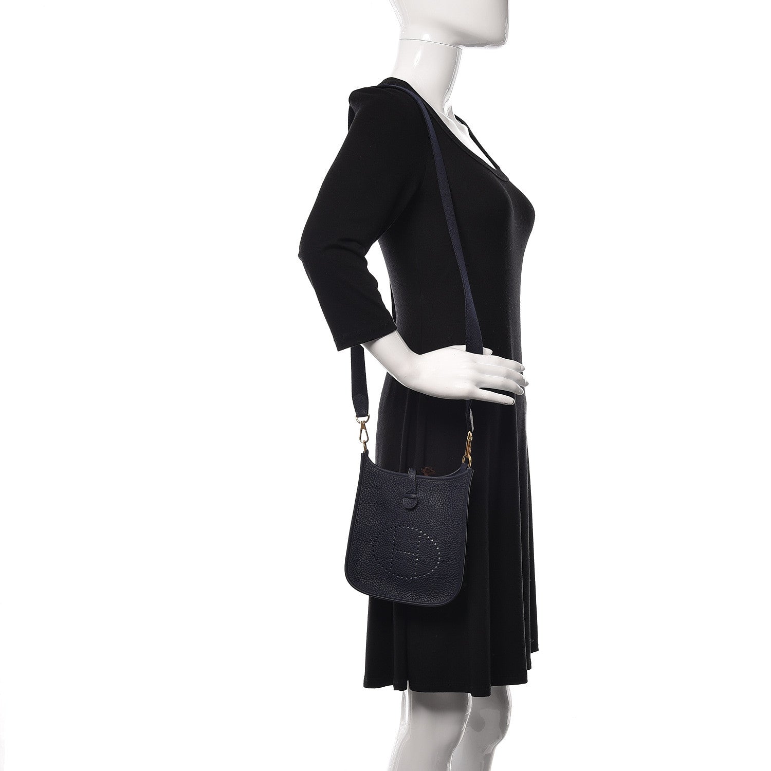 Hermes Taurillon Clemence Evelyne TPM Bleu Nuit 2 of 10