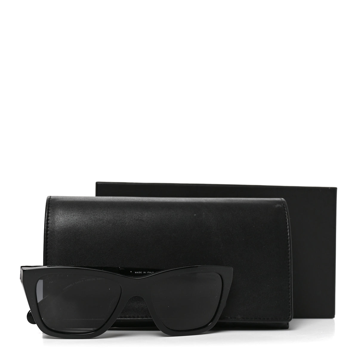 Acetate Metal Polarized Rectangle Sunglasses 5442-A Black