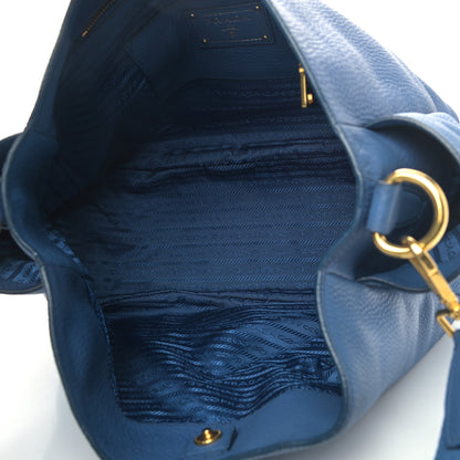 Prada Vitello Daino Side Pocket Hobo Azzurro 5 of 9