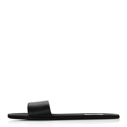 Prada Satin Travel Slide Sandals M 37.5 38.5 Black 1 of 8