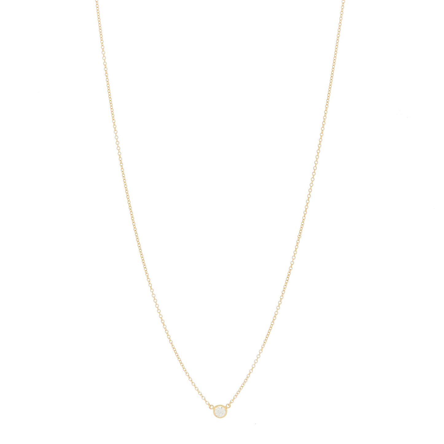 18K Yellow Gold Diamond .17ct Elsa Peretti Diamonds by the Yard Pendant Necklace
