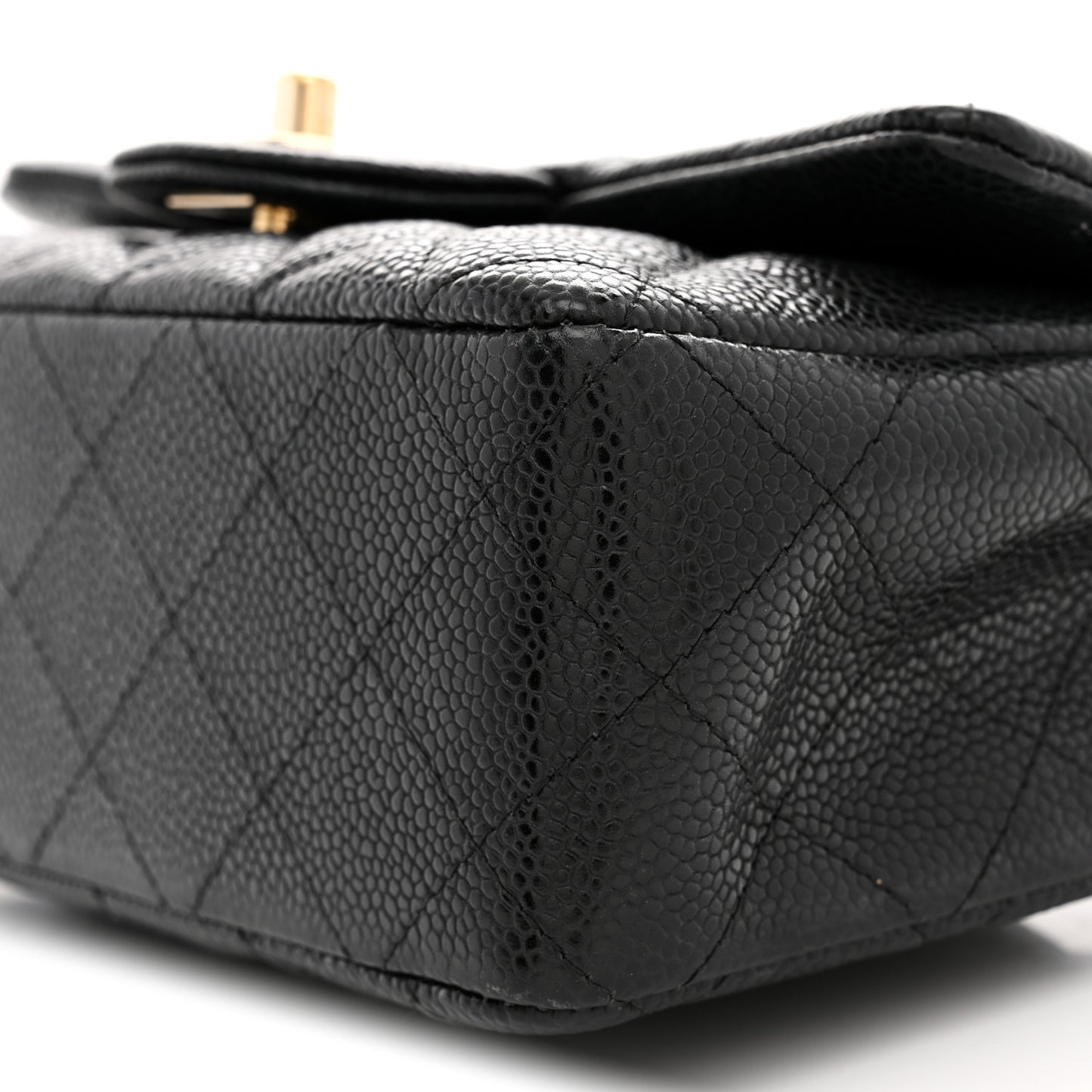 Caviar Quilted Mini Rectangular Flap Black
