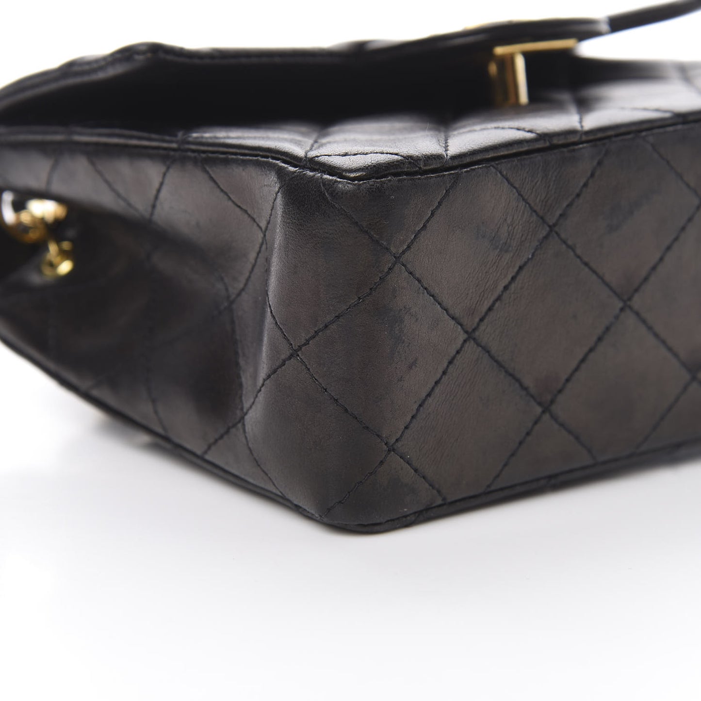 Lambskin Quilted Mini Square Flap Bag Black
