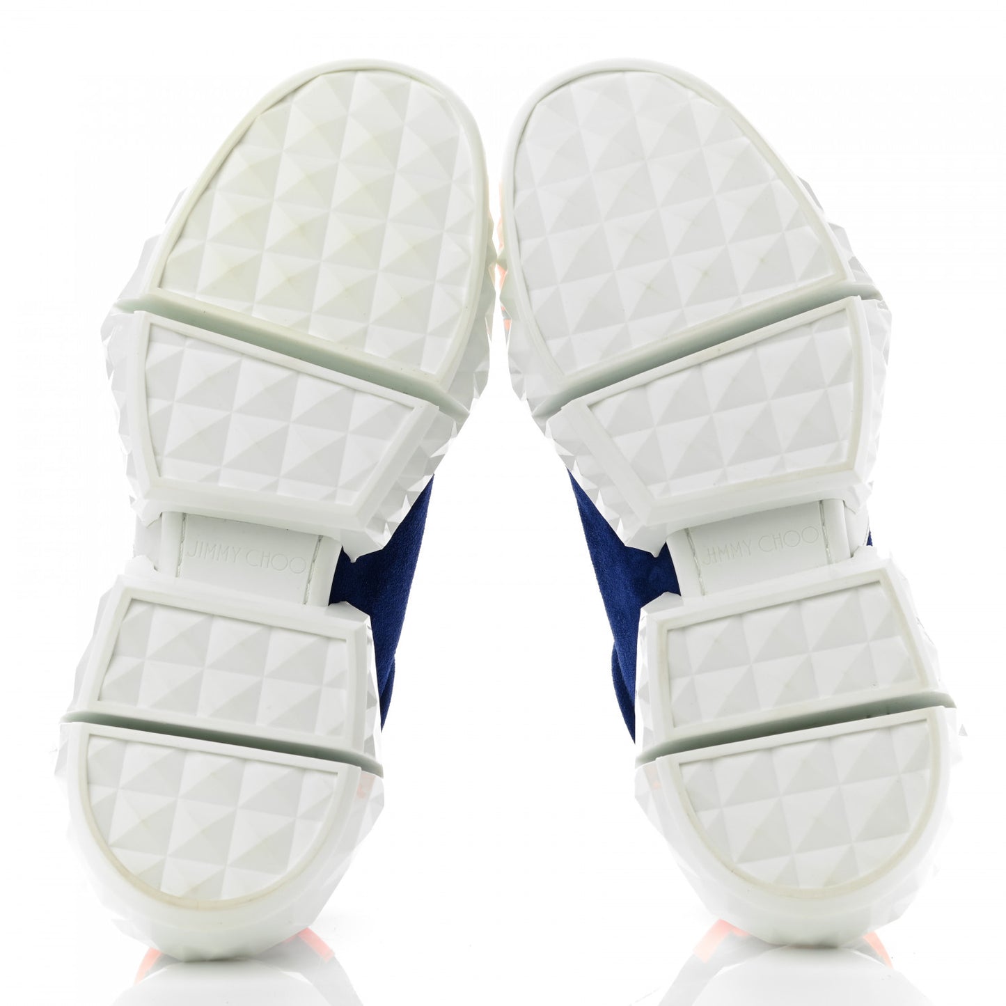 Calfskin Diamond Low Top Sneaker 40.5 Cobalt Neon Orange