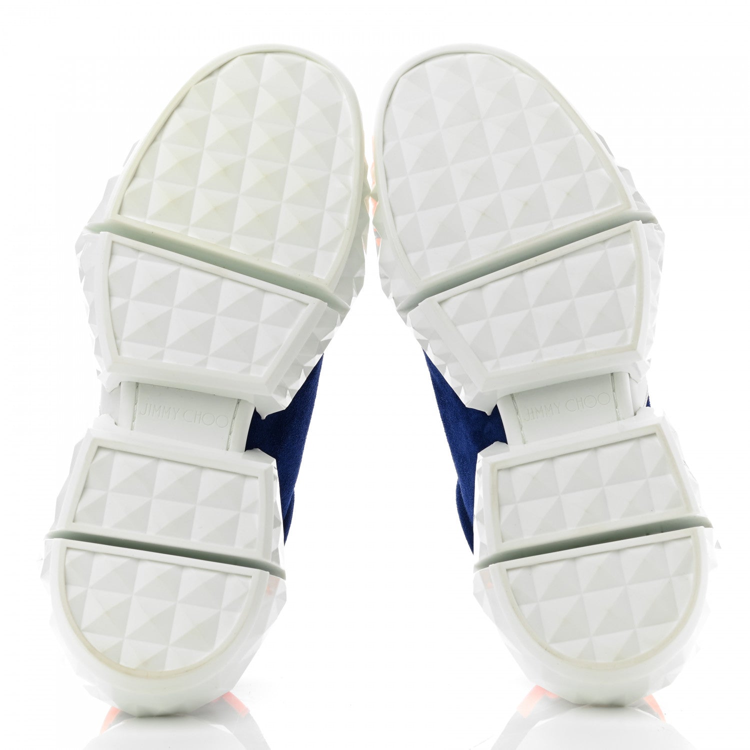 Jimmy Choo Calfskin Diamond Low Top Sneaker 40.5 Cobalt Neon Orange 5 of 8
