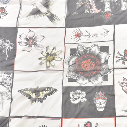 Alexander McQueen Modal Wool Rose Print Scarf Multicolor 2 of 3