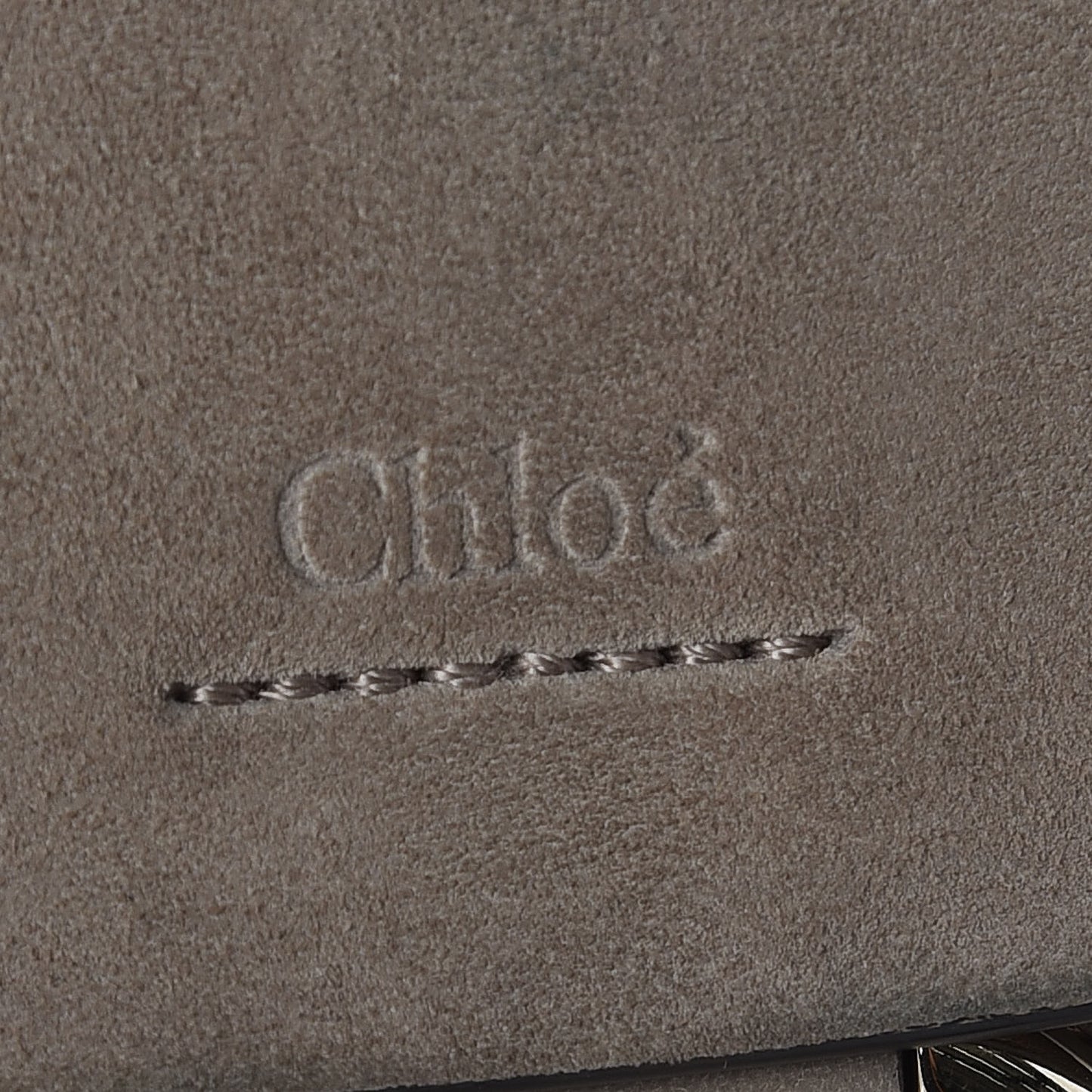 Suede Calfskin Small Faye Shoulder Bag Motty Grey