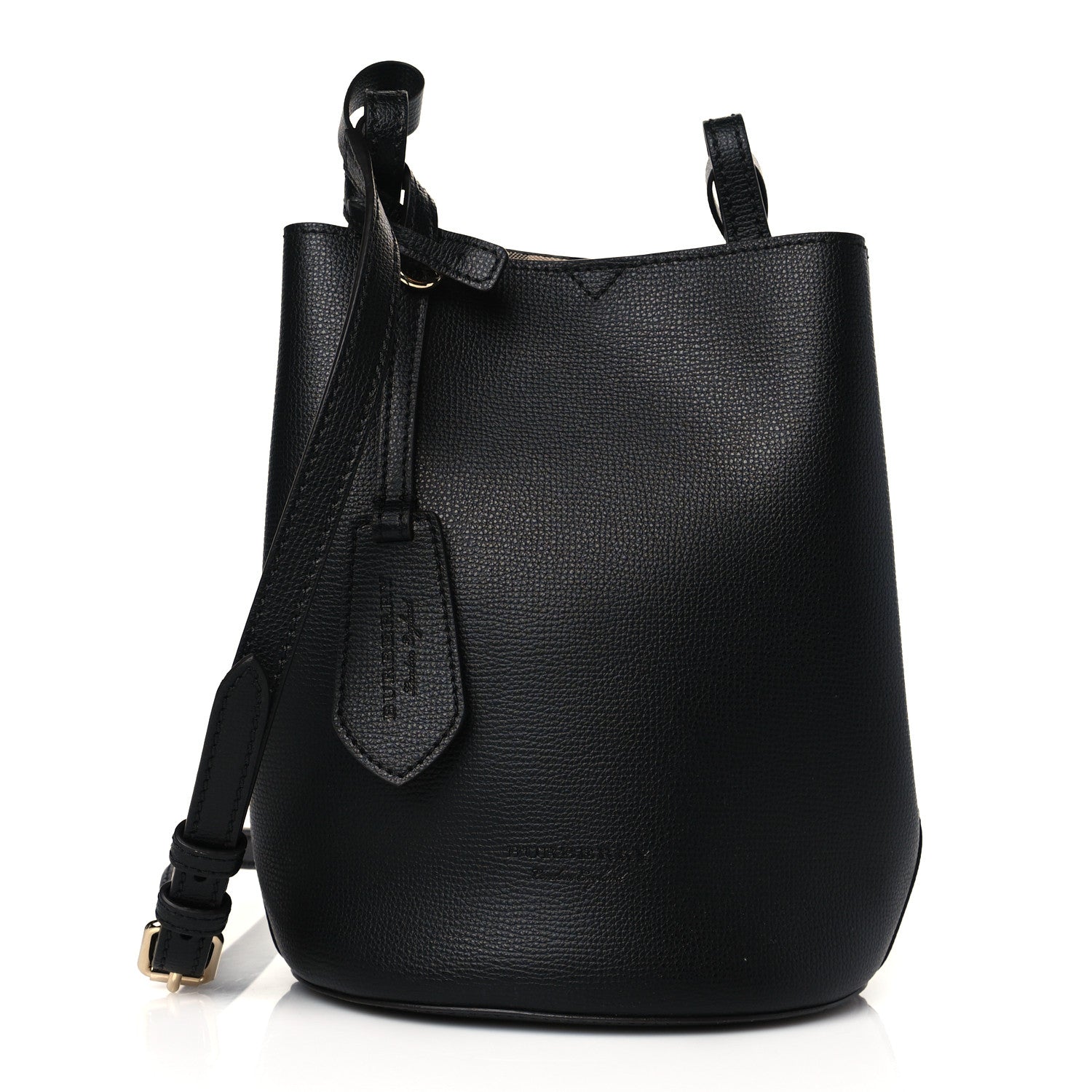 Burberry London Grainy Calfskin Small Lorne Bucket Crossbody Black 1 of 9