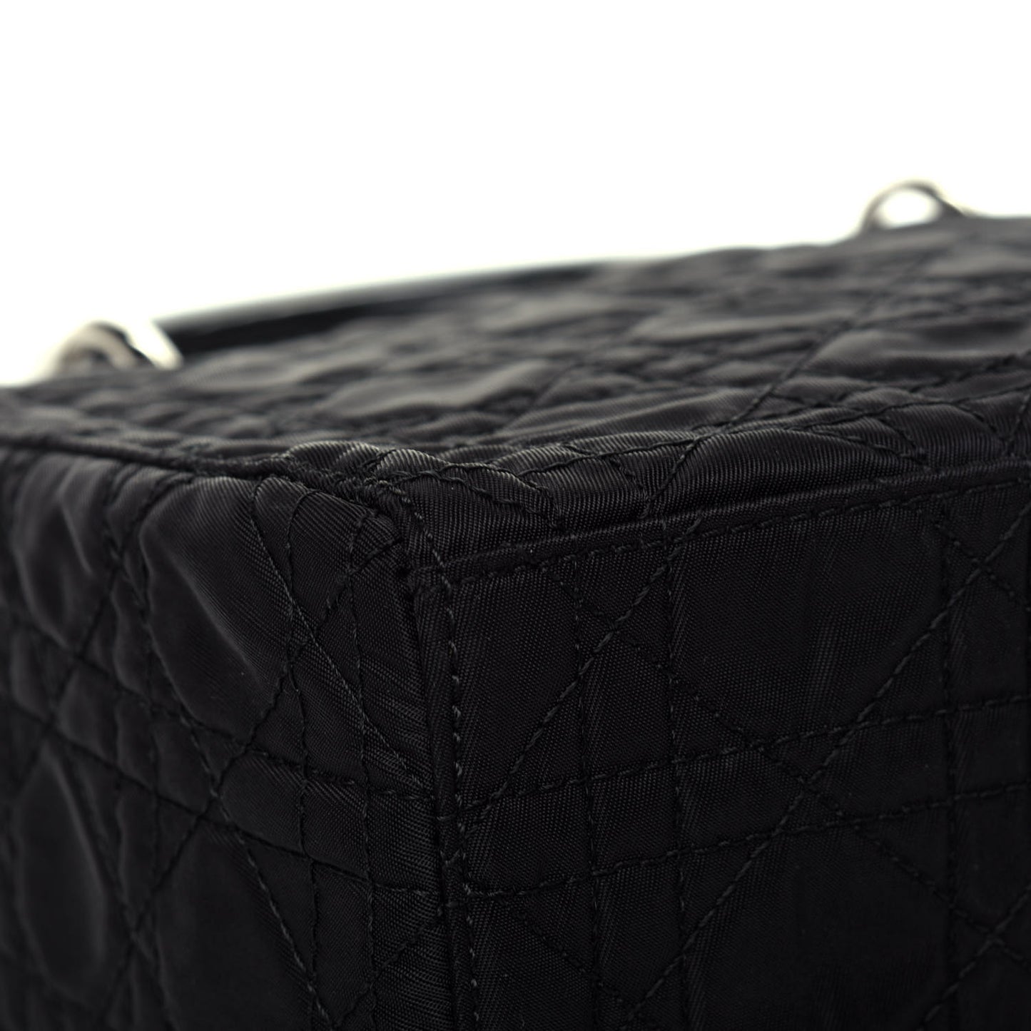 Nylon Cannage Medium Lady Dior Black