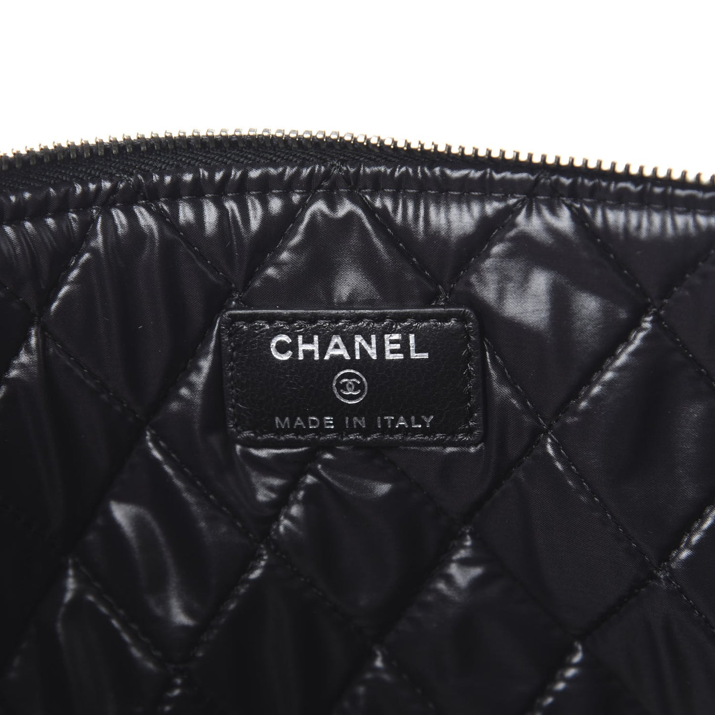 Lambskin Quilted Large Cosmetic Case Black
