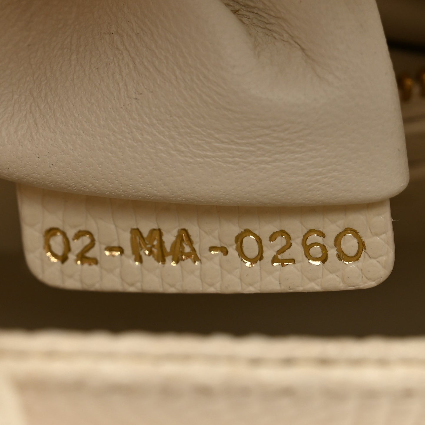 Lizard Mini Lady Dior White