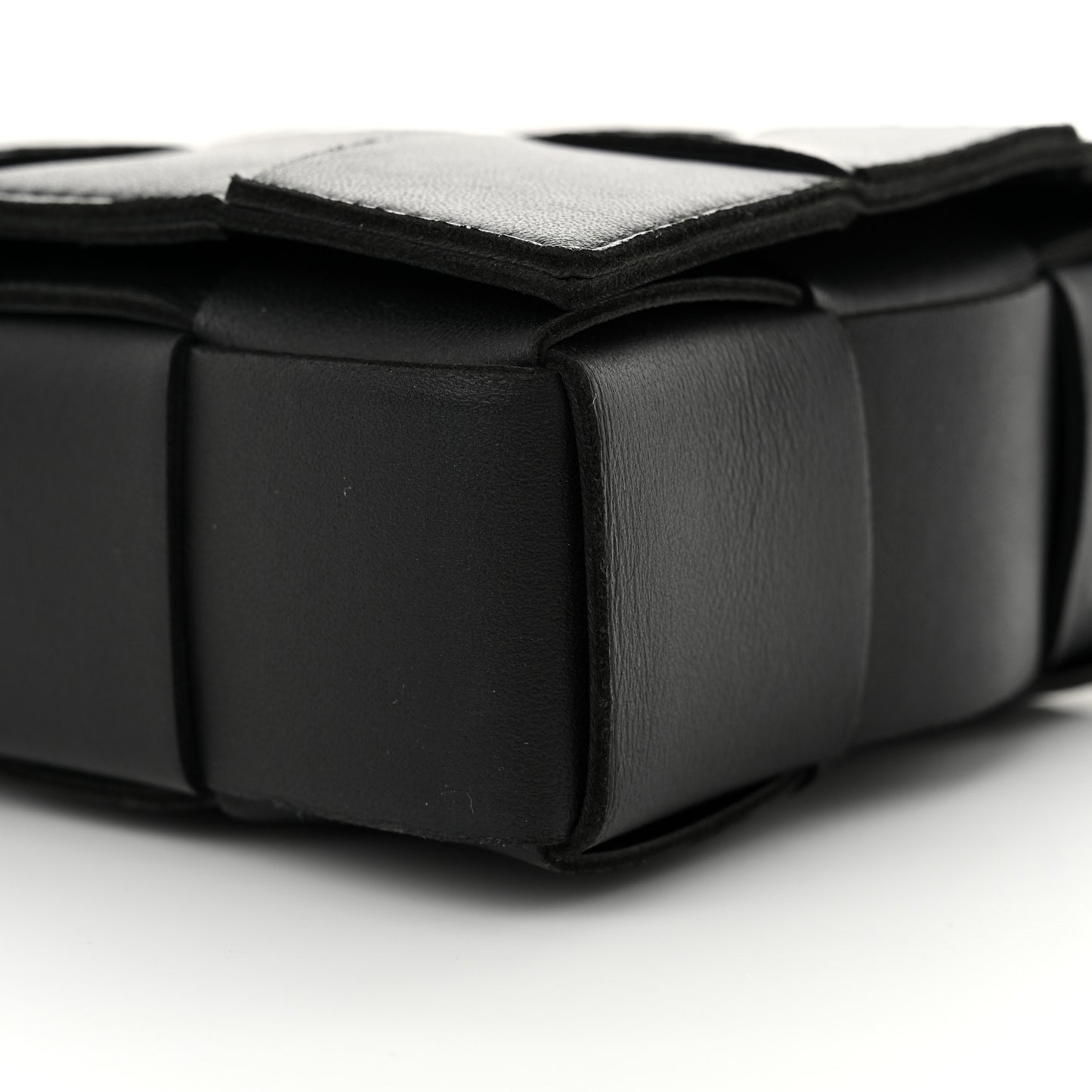 Lambskin Maxi Intrecciato Cassette Crossbody Bag Black