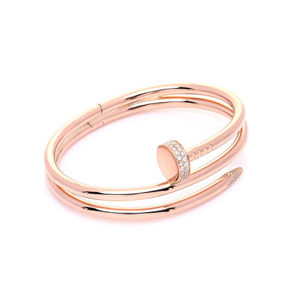 Cartier 18K Pink Gold Diamond Double Wrap Juste Un Clou Bracelet 15 4 of 8