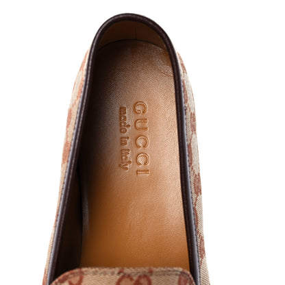 Gucci Canvas GG Monogram Horsebit Mens Jordaan Loafers 8 Beige Ruggine Light Brown 7 of 9