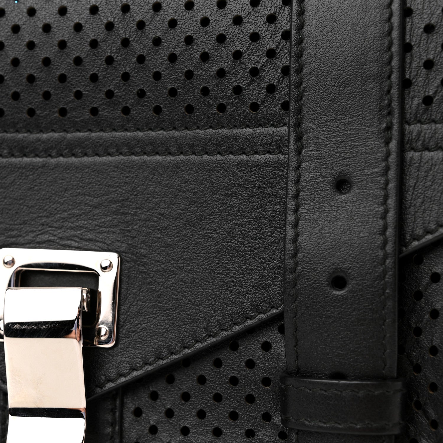 Proenza Schouler Lambskin Perforated Tiny PS1 Satchel Black 10 of 10