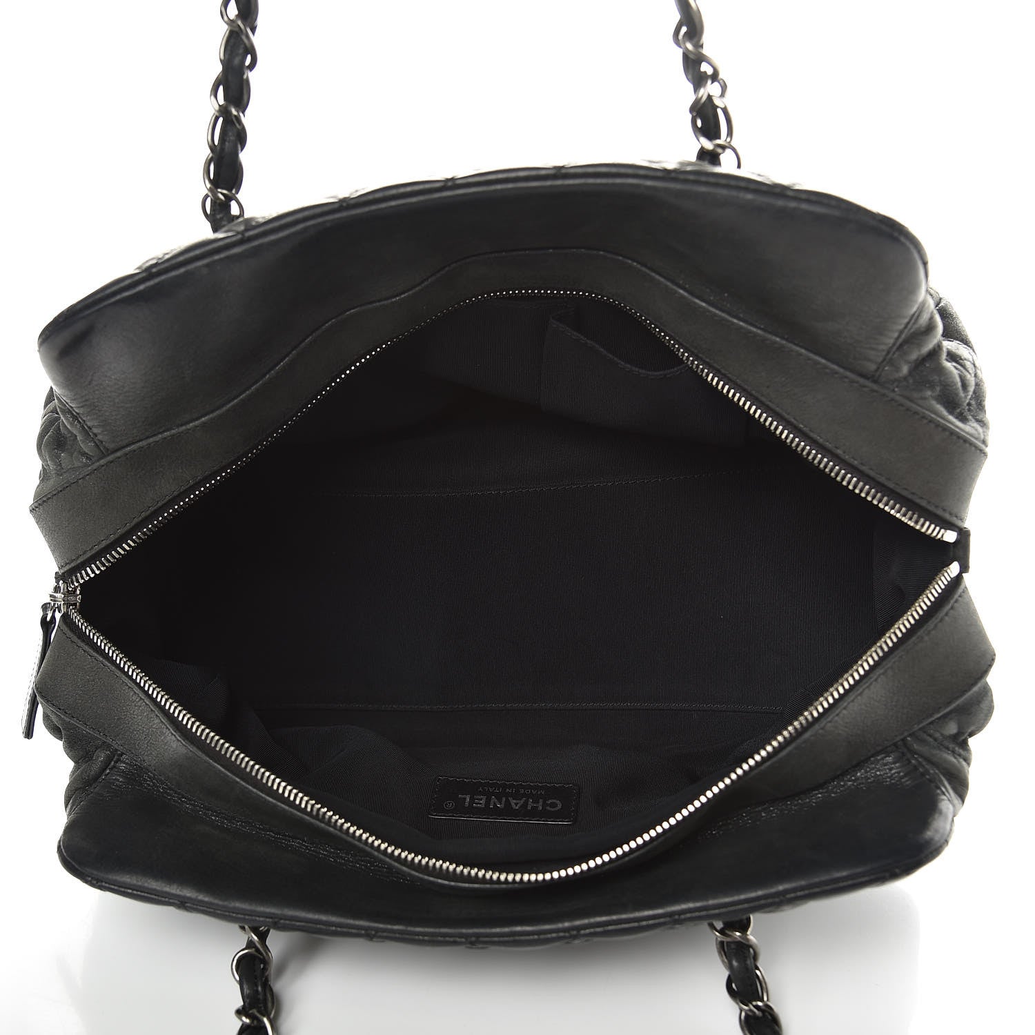 Chanel Iridescent Calfskin Chic Quilt Bowling Bag Black 5 of 13