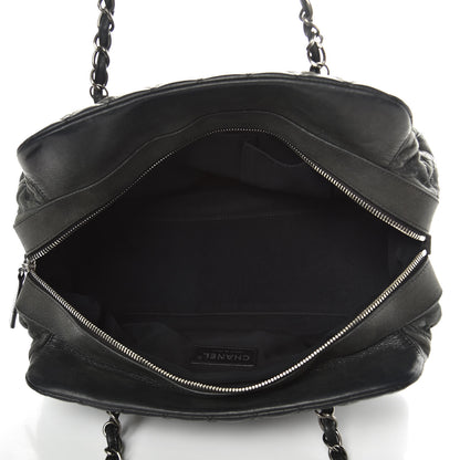 Chanel Iridescent Calfskin Chic Quilt Bowling Bag Black 5 of 13