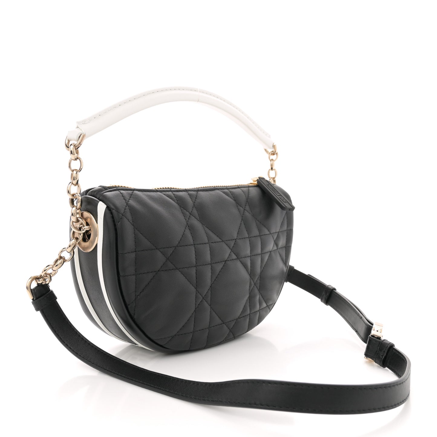 Lambskin Cannage Small Dior Vibe Hobo Bag Black