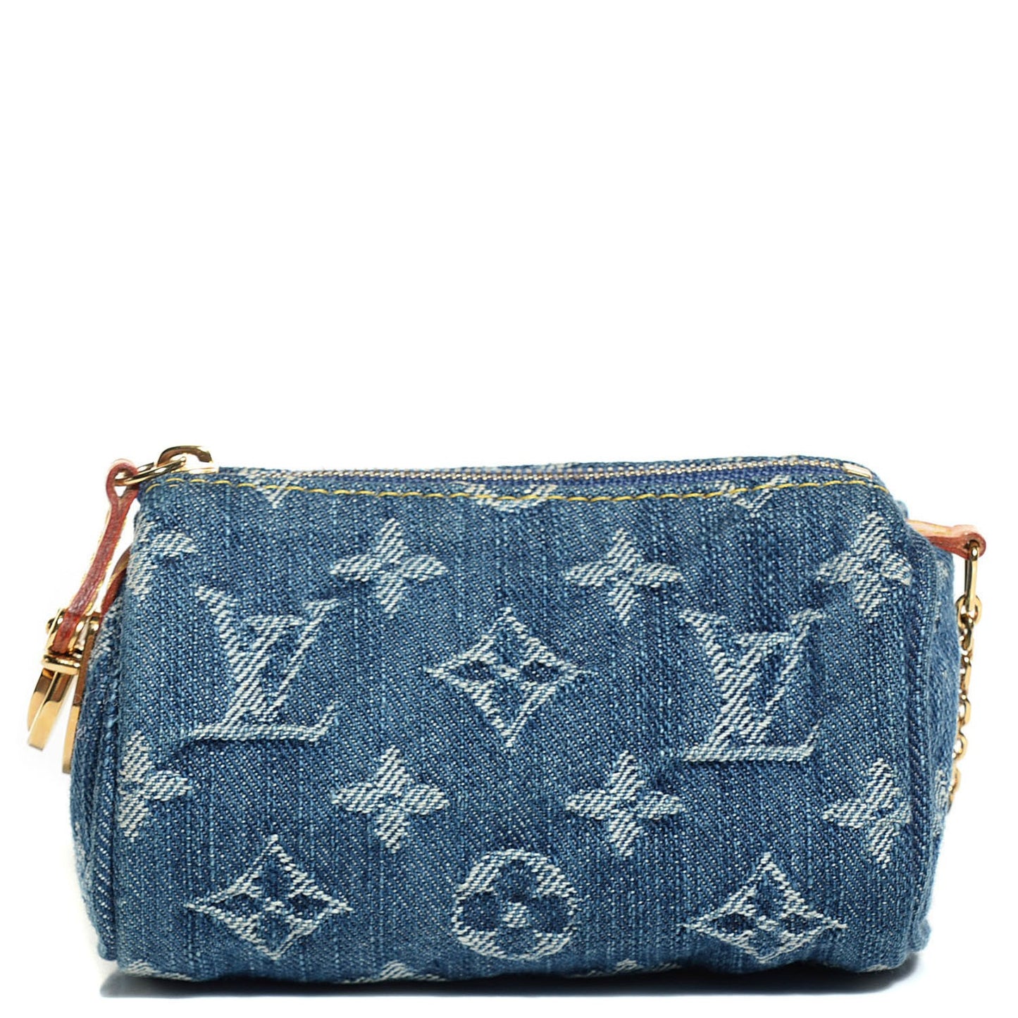 Monogram Denim Pochette Speedy PM Key Holder Blue