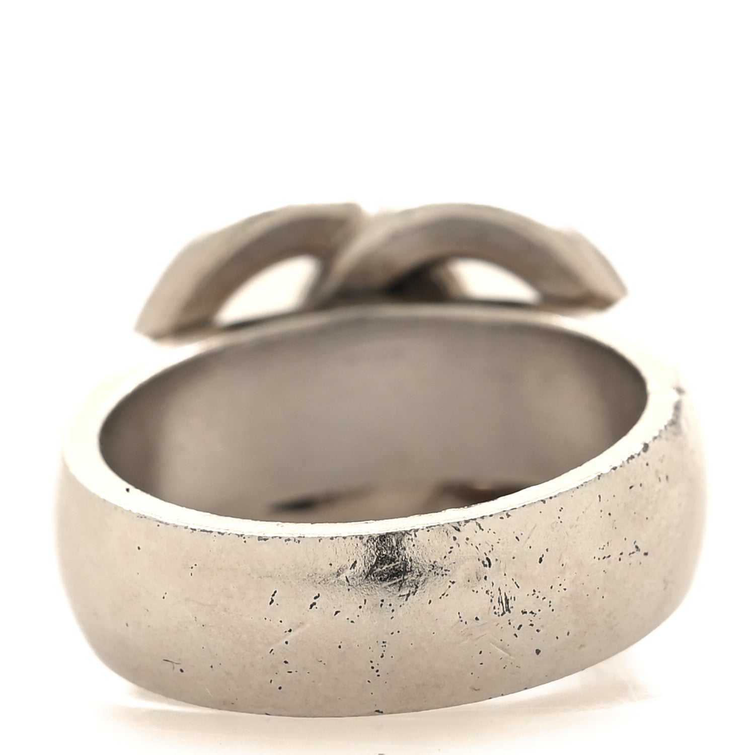 Chanel Crystal Baguette CC Logo Ring 54 7 Silver 3 of 5