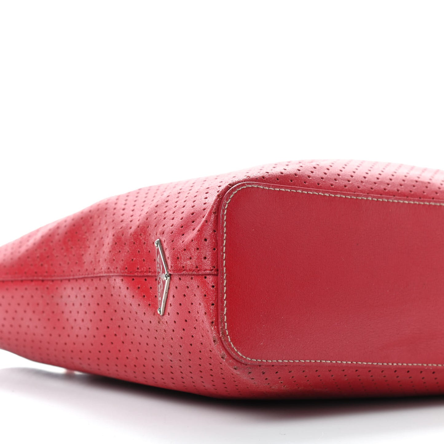 Vitello Drive Perforated Perforated Tote Fuoco