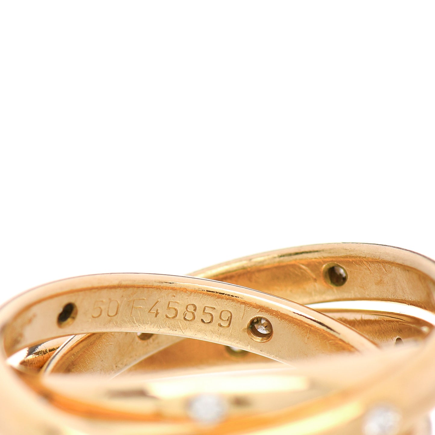 18K Yellow Gold Diamond Constellation Trinity Ring 49 5