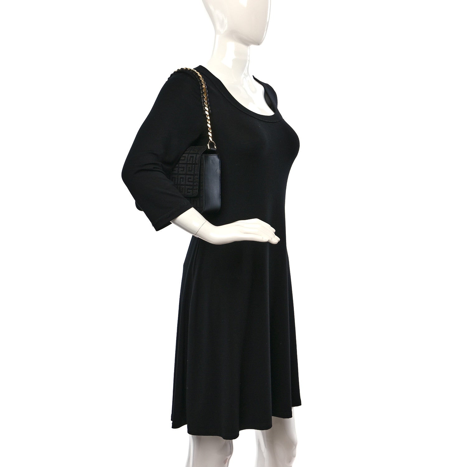 Givenchy Canvas Woven Embroidered Small 4G Bag With Chain Black 2 of 10