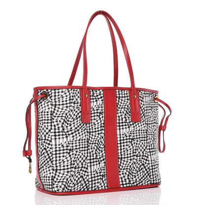 MCM Visetos Medium Liz Reversible Shopper Tote Ruby Red 6 of 14