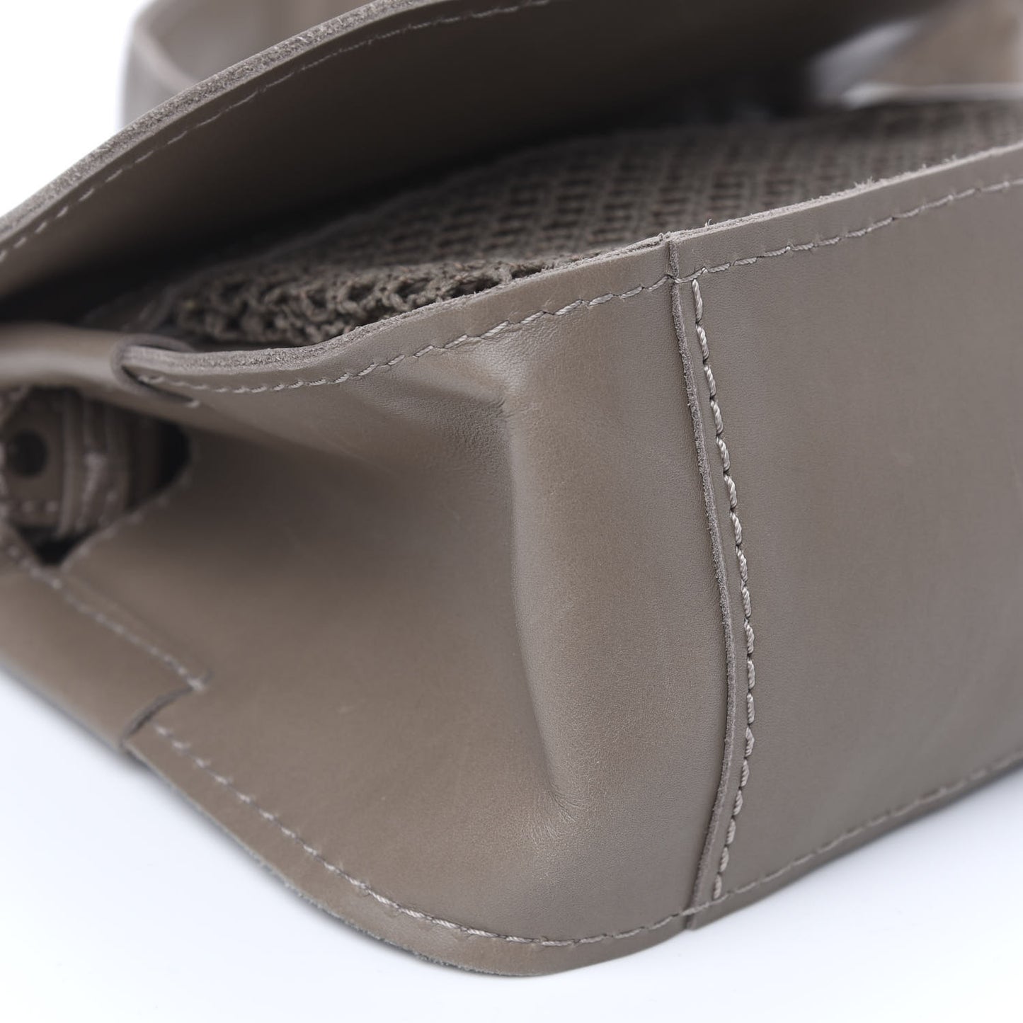 Calfskin Stitched Mini Highlander Messenger Taupe