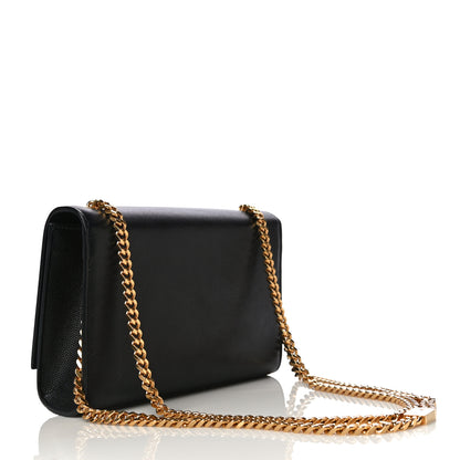 Saint Laurent Grain De Poudre Small Monogram Kate Satchel Black 3 of 10