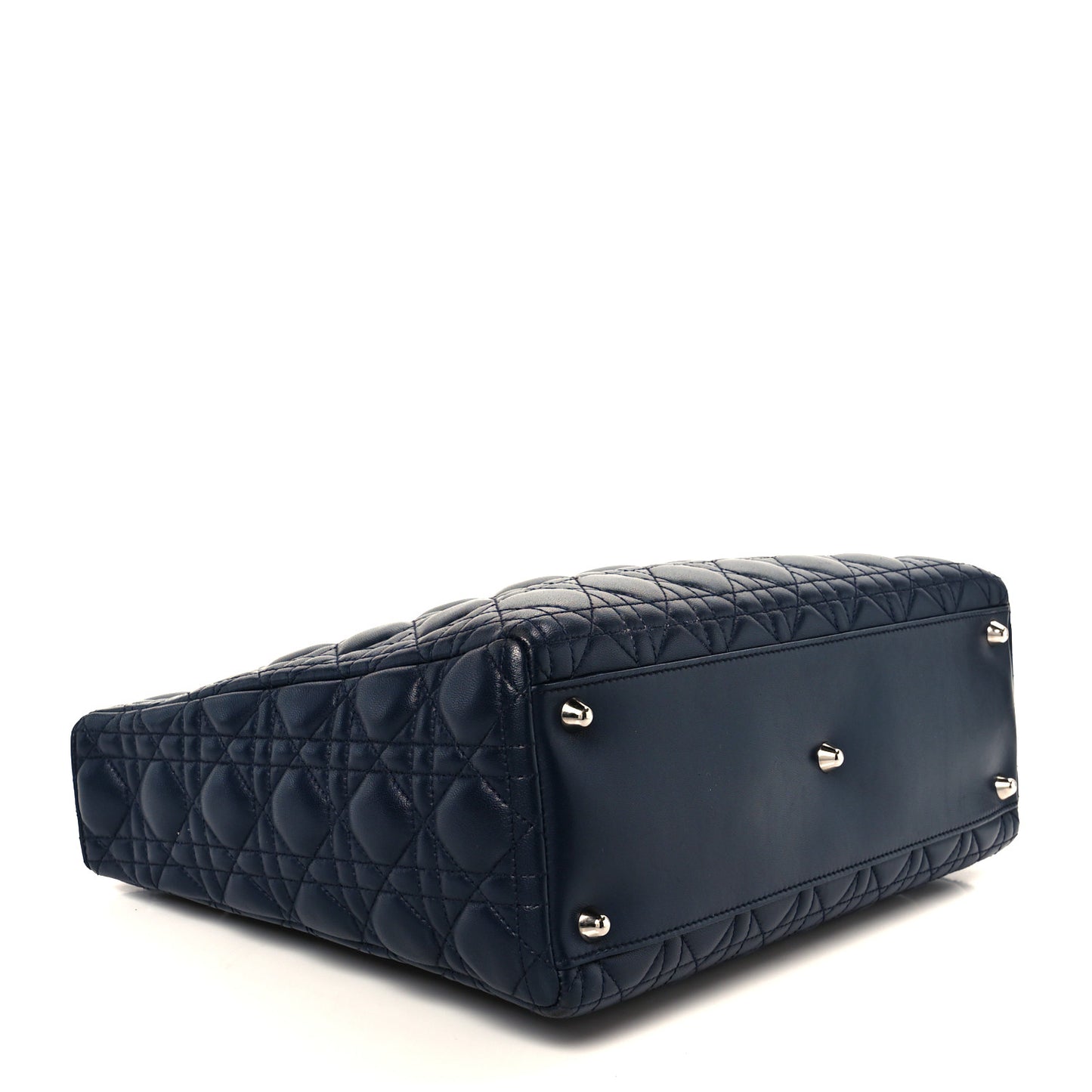 Lambskin Cannage Large Lady Dior Navy Blue