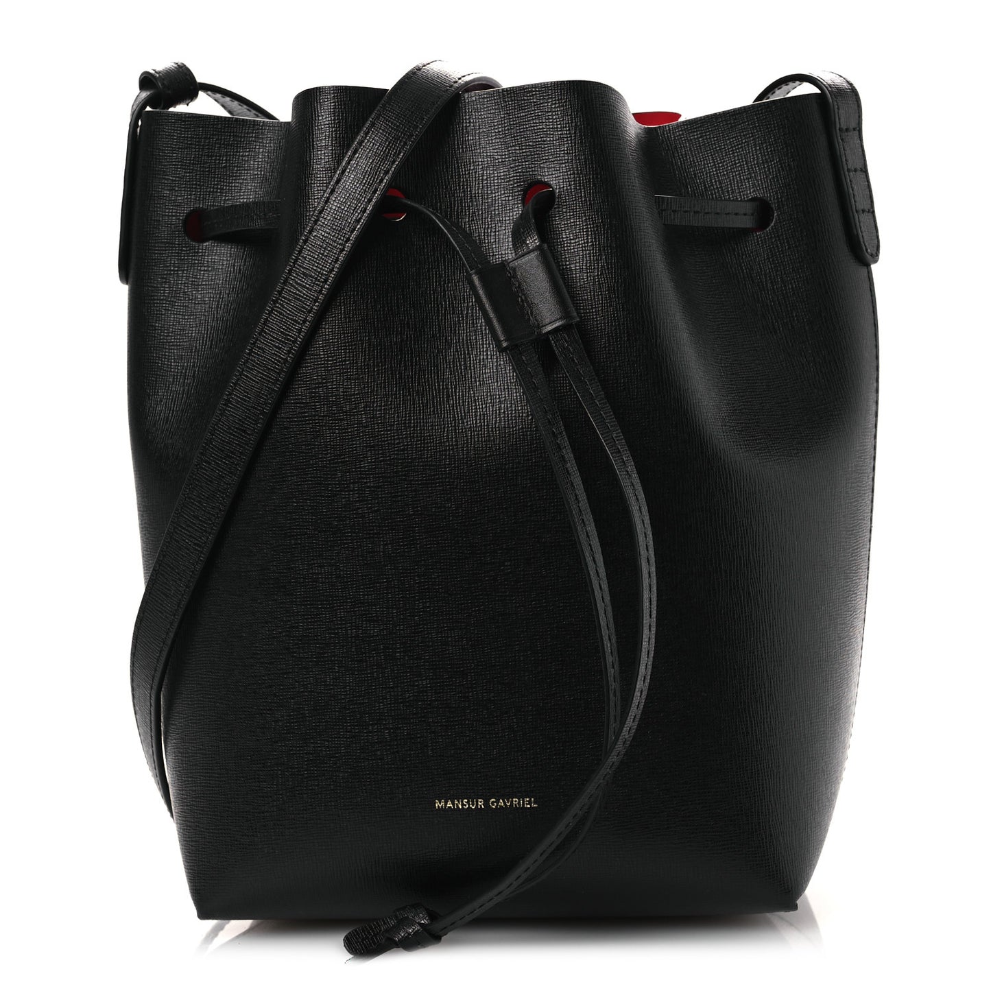 Calfskin Mini Bucket Bag Black Flamma